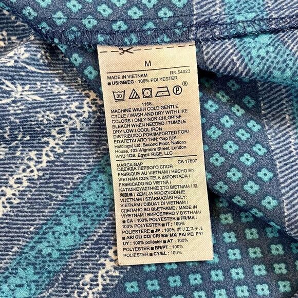 Gap Women’s Floral Blue Boho Peasant Blouse Size Medium - Picture 9 of 10